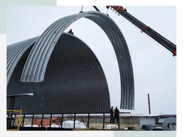 Полукруглые ангары в Ижевске